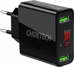 Telefoni laadija Choetech, USB/AC, must, 12 W