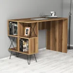 Kirjutuslaud ja riiul Kalune Design Extra 845HCT3818, 120 cm x 60 cm, 78.8 cm, pruun v.