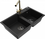 K&ouml;&ouml;givalamu Mexen Tomas, graniit, 80 cm x 50 cm x 19 cm, kuldne/must