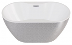 Vann, teisaldatav Besco Navia Glam Silver, 160 cm x 80 cm x 60 cm, ovaalne, h&otilde;be/kroom