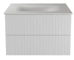Vannitoakapp valamuga Besco Akya Linea, valge v./must v., 52.5 cm x 76 cm x 51 cm