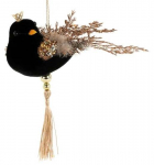 J&otilde;ulupuu ehe Bird, kuldne v./must v., 15 cm, plastik