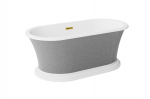 Vann, teisaldatav Besco Ziva Glam, 160 cm x 75 cm x 61 cm, ovaalne, kuldne/h&otilde;be