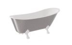Vann, teisaldatav Besco Olaya Glam, 160 cm x 68 cm x 68 cm, ovaalne, valge/h&otilde;be