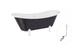 Vann, teisaldatav Besco Amelia Glam, 190 cm x 77 cm x 69 cm, ovaalne, valge/kroom
