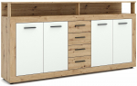 Kummut Luna XXL, tamm v./valge v., 95.9 cm x 190 cm x 31.9 cm