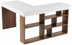 Nurga kirjutuslaud Nordure Vesper Venezia, 120 cm x 130 cm, 72 cm, valge v./p&auml;hklipuu v.