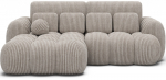 Nurgadiivan - voodi Covelion Velvet Modullo 01, valge v., vasak, 167 x 260 cm x 105 cm