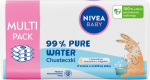 Puhastuslapid beebidele, naha puhastamiseks, lastele Nivea Pure Water, 171 tk