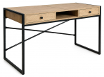 Kirjutuslaud sahtlitega Akord Furniture Factory Elonis, 123 cm x 48 cm, 80.5 cm, must v./artisan oak v.