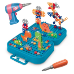 Klotside komplekt koos kruvikeerajaga Woopie Dinosaurs Self Spell Box, 228 tk, mitmev&auml;rviline