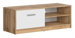 TV-laud, tamm v./valge v./pruun v., 118.5 cm x 44.5 cm x 42.5 cm