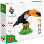 Paberkujukeste valmistamise komplekt Alexander 3D Origami Toucan, pruun v./valge v./must v.