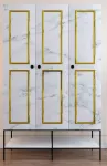 Riidekapp Kalune Design Martin 3, kuldne v./valge v./must v., 126 cm x 50 cm x 200 cm