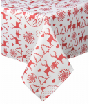 Laudlina ruudukujuline Splendid Carol, valge/punane, 85 x 85 cm