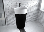 Vannitoa kraanikauss Besco Uniqa Black&White, kivimass, 46.5 cm x 32.5 cm x 84 cm, valge/must/kroom