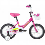 Lisaratastega laste jalgratas Novatrack Twist, roosa, 14"