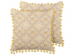 Dekoratiivne padi Beliani Lycrois, kollane v., 45 cm x 45 cm, 2 tk
