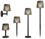Vabalt seisev v&auml;lisvalgusti New Garden Greta 5in1, LED, IP65, must v., 16 cm x 30 - 80 cm
