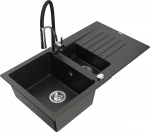 K&ouml;&ouml;givalamu koos kraaniga Mexen Matias Aster, graniit, 90 cm x 50.5 cm x 20 cm, metallic black / gold