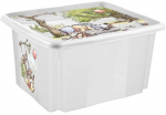 Kaanega hoiukarp, m&auml;nguasjade jaoks Keeeper Karolina "Winnie the Pooh", 24 l, l&auml;bipaistev/pruun/roheline, 42.5 x 35.5 x 22.5 cm