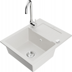 K&ouml;&ouml;givalamu koos kraaniga Mexen Enzo, vaik/graniit, 57.6 cm x 46.5 cm x 17.4 cm, valge