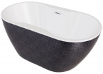 Vann, teisaldatav Besco Navia Glam Graphite, 140 cm x 75 cm x 60 cm, ovaalne, kroom/grafiit