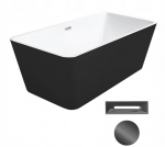 Vann, teisaldatav Besco Evita Black&White, 160 cm x 80 cm x 58 cm, ristk&uuml;lik, valge/must
