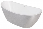 Vann, teisaldatav Besco Ayla Glam Silver, 170 cm x 80 cm x 68 cm, ovaalne, h&otilde;be/kroom
