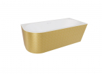 Vann, teisaldatav Besco Zoya Glam, 170 cm x 80 cm x 59 cm, nurga-, kuldne/valge