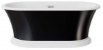 Vann, teisaldatav Besco Ziva Black&White, 160 cm x 75 cm x 61 cm, ovaalne, valge/must