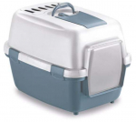 Suletud kassitualett Stefanplast WivaCatt, sinine/valge, suletud, 55 cm x 40 cm x 40 cm