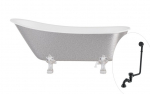 Vann, teisaldatav Besco Olaya Glam, 160 cm x 68 cm x 68 cm, ovaalne, h&otilde;be/must