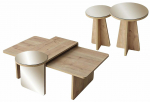 Kohvilaudade komplekt Kalune Design Luna, tamm v./pronksiv&auml;rvi v., 30 - 60 cm x 105 cm x 33 - 50 cm, 4 tk