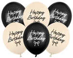 &Otilde;hupallide komplekt ovaalsed PartyDeco Strong Happy Birthday, must v./pruunikas v., 6 tk