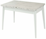 S&ouml;&ouml;gilaud pikendatav Kalune Design Vista 972, valge v./marmor v., 110 - 140 cm x 64 cm x 75 cm