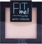 Kompaktne pulber Maybelline Fit Me Matte + Poreless, 105 natural, 9 g