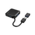 USB jaotur Hama 3.0 Hub 4x USB-A Ports with USB-C Adapter, 15 cm
