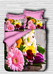 Voodipesukomplekt Mijolnir 178PRL2042, valge v./kollane v./roosa v., 50 x 70 cm, 200 x 220 cm