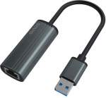 Adapter Savio SAVAK-55 USB 3.1, RJ-45, 0.18 m, must v./hall v.