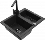 K&ouml;&ouml;givalamu Mexen Carlos 6518581500-73+670300-70+66921-70, graniit, 58 cm x 47 cm x 17.7 cm, metallic black/silver+black(b)