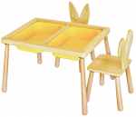M&auml;ngulaud Kalune Design Table and 2 Chairs, 52 cm, kollane