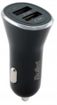 Auto laadija Bullet, 2 x USB, must, 24 W