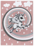 Vaip sise Hakano Tinies Pony, valge v./roosa v./hall v., 190 cm x 140 cm