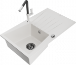 K&ouml;&ouml;givalamu koos kraaniga Mexen Cesar Flora, graniit, 77.5 cm x 47 cm x 20 cm, valge/h&otilde;be/must