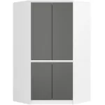 Riidekapp Akord Furniture Factory S100, valge v./hall v., 50 cm x 100 cm x 180 cm
