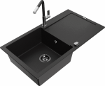 K&ouml;&ouml;givalamu koos kraaniga Mexen Leo, vaik/graniit, 80 cm x 50 cm x 19 cm, must
