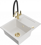 K&ouml;&ouml;givalamu koos kraaniga Mexen Enzo, vaik/graniit, 57.6 cm x 46.5 cm x 17.4 cm, valge