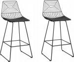 Baaritool Beliani Bisbee, l&auml;ikiv, must v., 49 cm x 50 cm x 110 cm, 2 tk