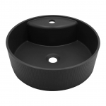 Vannitoa kraanikauss Laveo Cliff, graniit, 43 cm x 43 cm x 14.2 cm, must v.